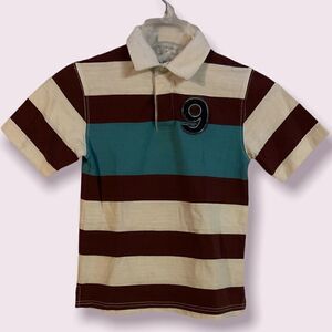 Childrens Place Striped Rugby Short Sleeve Collared Shirt